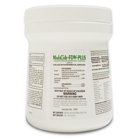 Madacide Fdw Plus Disinfectant Wipes Tub/160