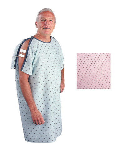 Patient I.v. Gown Pink Rosebud Print
